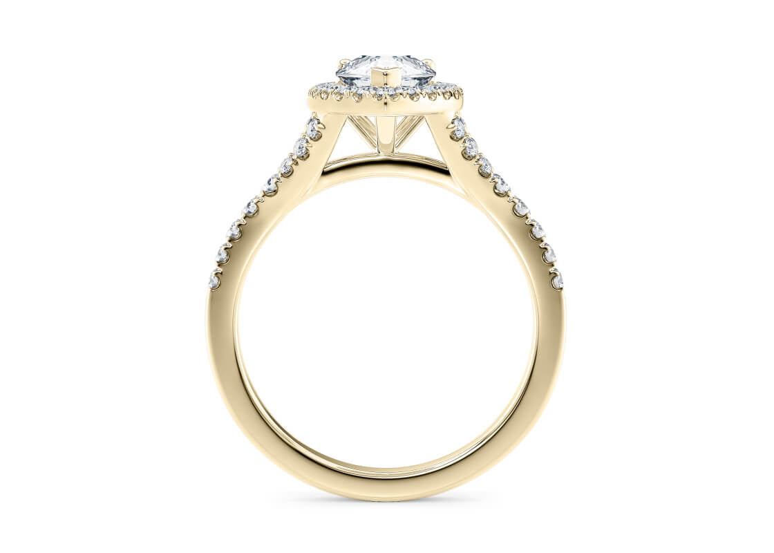Battersea Halo Yellow Gold 18k Pear Engagement Ring