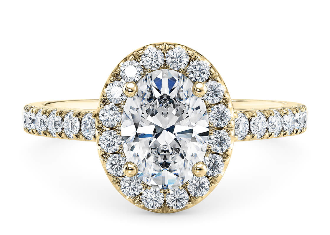 Medici Halo Yellow Gold 18k Oval Engagement Ring