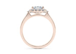 Hampstead Halo Rose Gold 18k Princess Engagement Ring