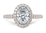 Isabella Halo Rose Gold 18k Oval Engagement Ring