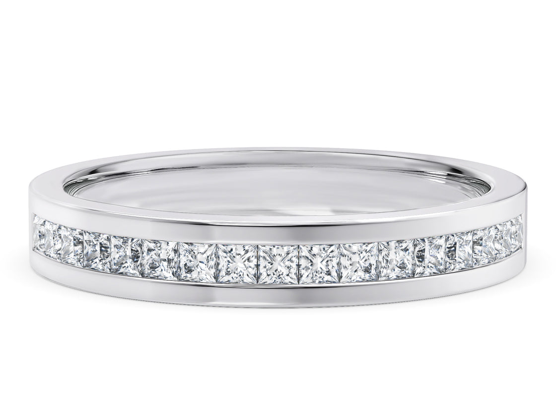 Allya White Gold 18k Half Set Eternity Ring