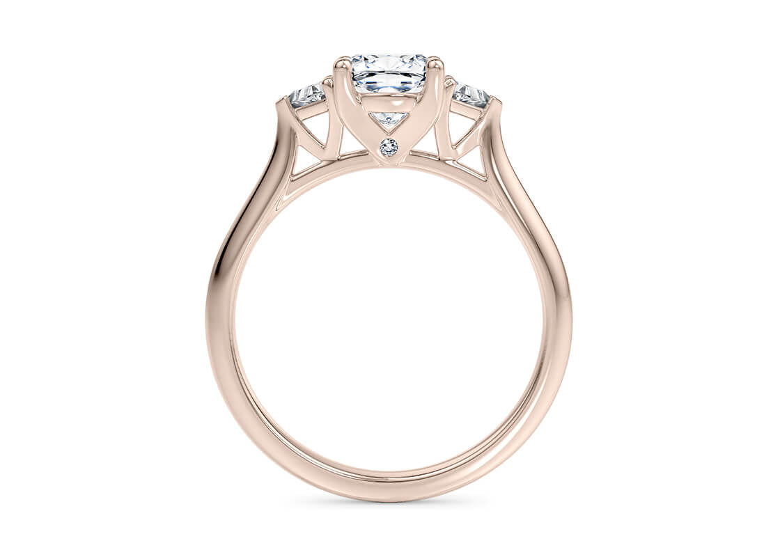 Paris Trilogy Rose Gold 18k Cushion Engagement Ring