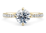 Asteria Compass Diamond Band Yellow Gold 18k Round Engagement Ring