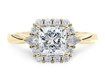 Hampstead Halo Yellow Gold 18k Princess Engagement Ring