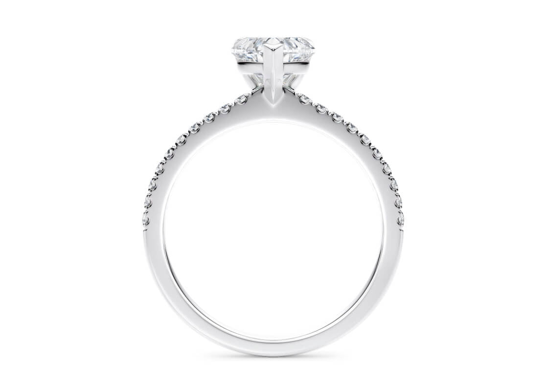 Aria Diamond Band White Gold 18k Heart Engagement Ring