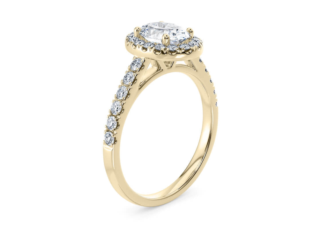 Medici Halo Yellow Gold 18k Oval Engagement Ring