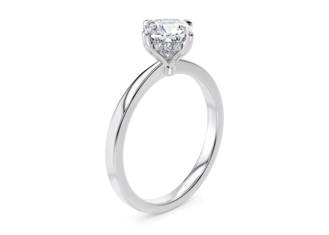 Starlight Compass Solitaire Platinum Cushion Engagement Ring