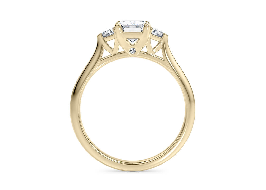 Paris Trilogy Yellow Gold 18k Emerald Engagement Ring