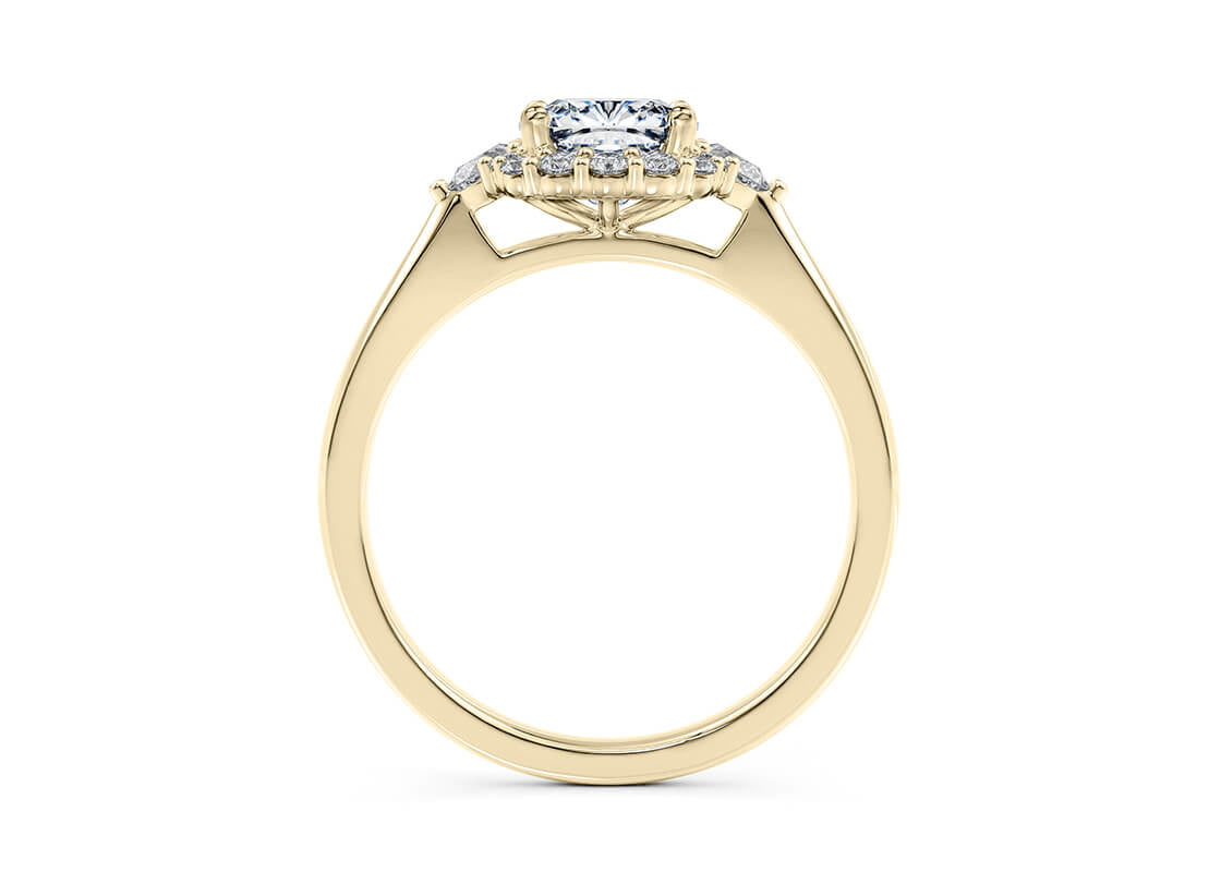 Hampstead Halo Yellow Gold 18k Cushion Engagement Ring