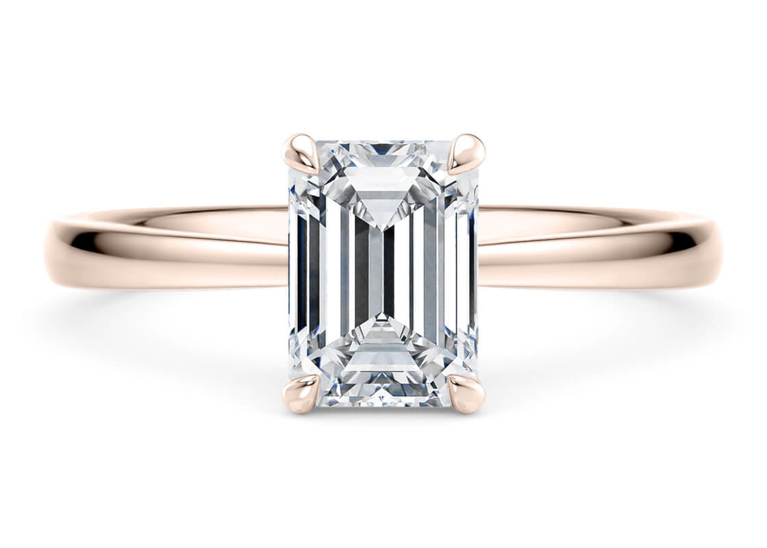 Starlight Solitaire Rose Gold 18k Emerald Engagement Ring