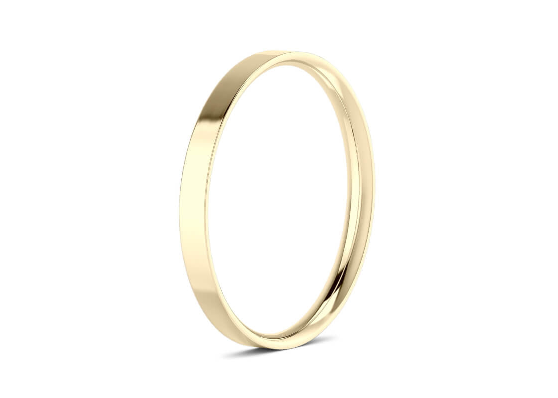 Flat Court Yellow Gold 18k Wedding Band