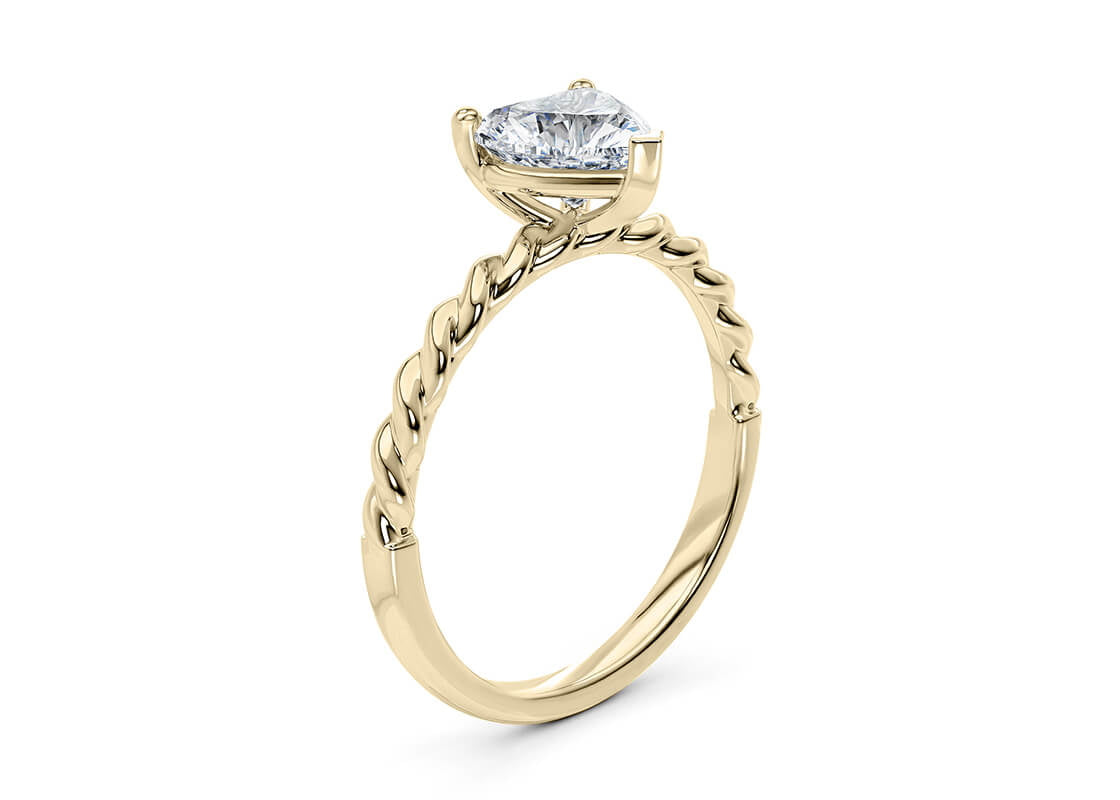 Ascot Solitaire Yellow Gold 18k Heart Engagement Ring