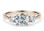 Roma Trilogy Rose Gold 18k Cushion Engagement Ring