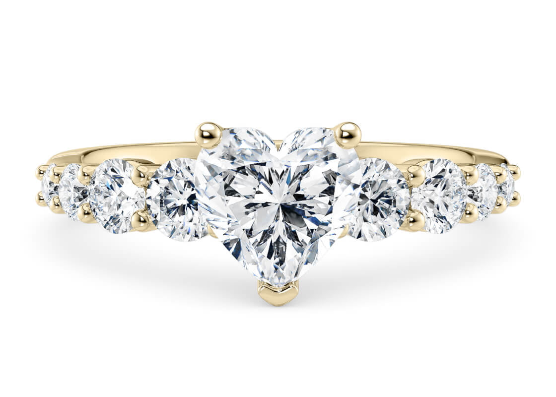 Lyra Diamond Band Yellow Gold 18k Heart Engagement Ring