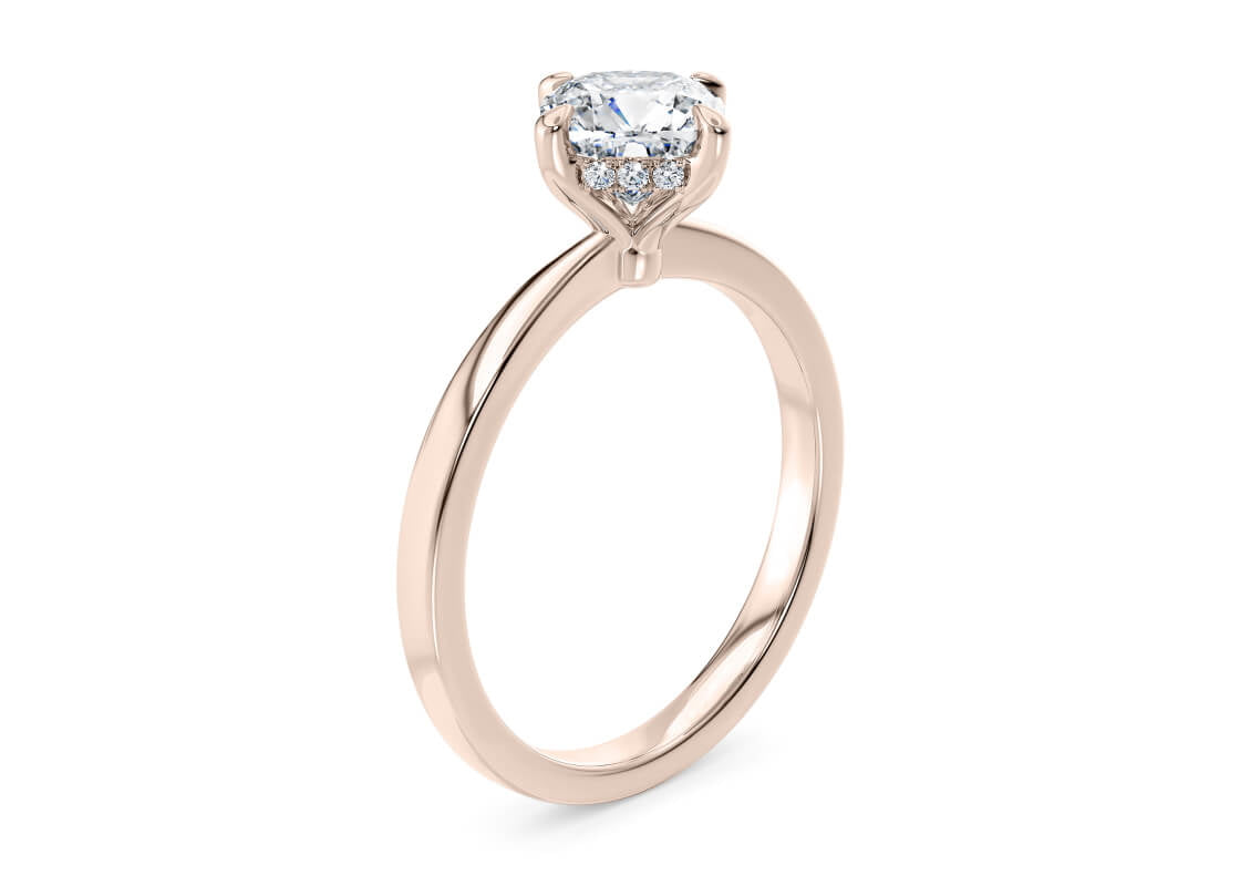 Starlight Compass Solitaire Rose Gold 18k Cushion Engagement Ring