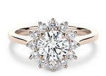 Edwardia Halo Rose Gold 18k Round Engagement Ring