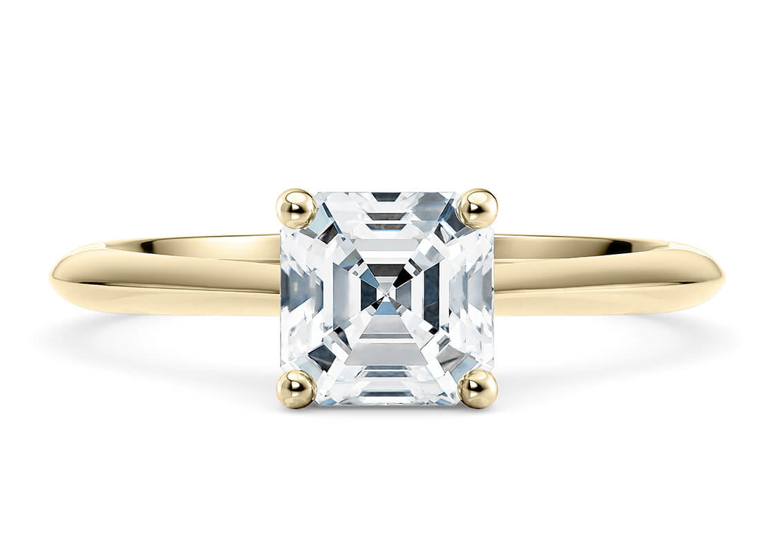 Hope Solitaire Yellow Gold 18k Asscher Engagement Ring