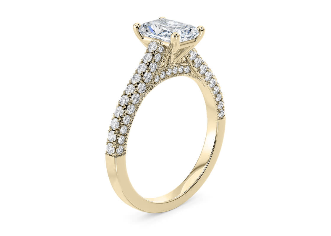 Bloomsbury Vintage Yellow Gold 18k Radiant Engagement Ring