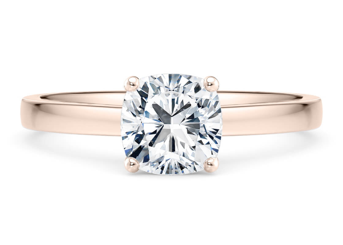 1477 Classic Solitaire Rose Gold 18k Cushion Engagement Ring