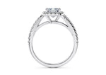 Kew Halo Platinum Cushion Engagement Ring