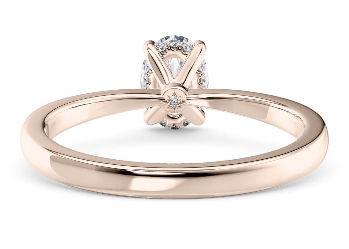 Starlight Solitaire Rose Gold 18k Oval Engagement Ring