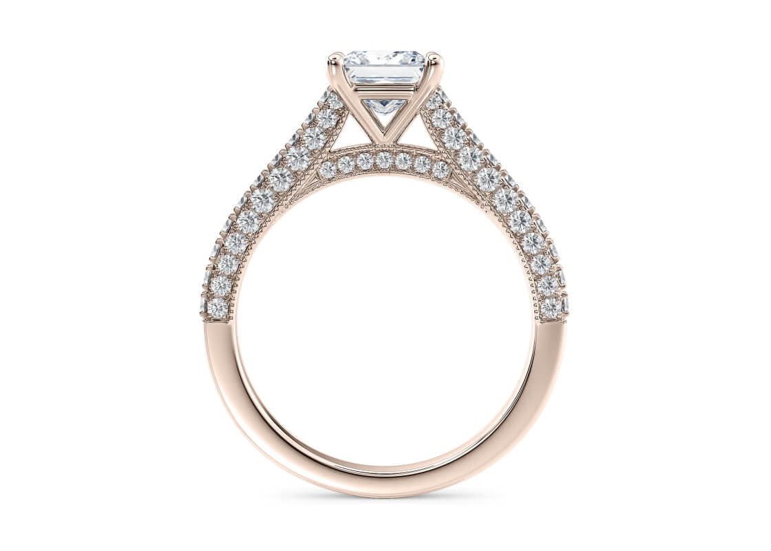Bloomsbury Vintage Rose Gold 18k Princess Engagement Ring