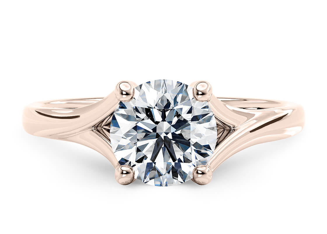 Hanover Solitaire Rose Gold 18k Round Engagement Ring