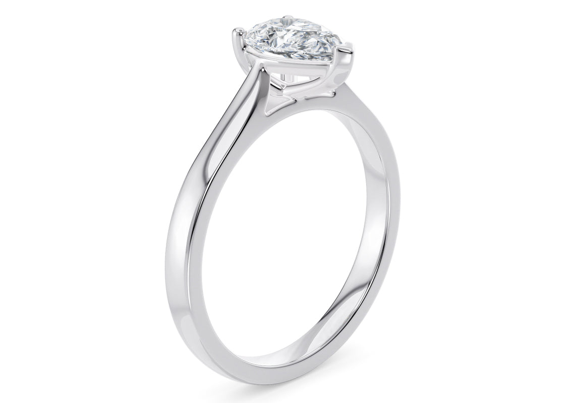 Contour Solitaire White Gold 18k Pear Engagement Ring