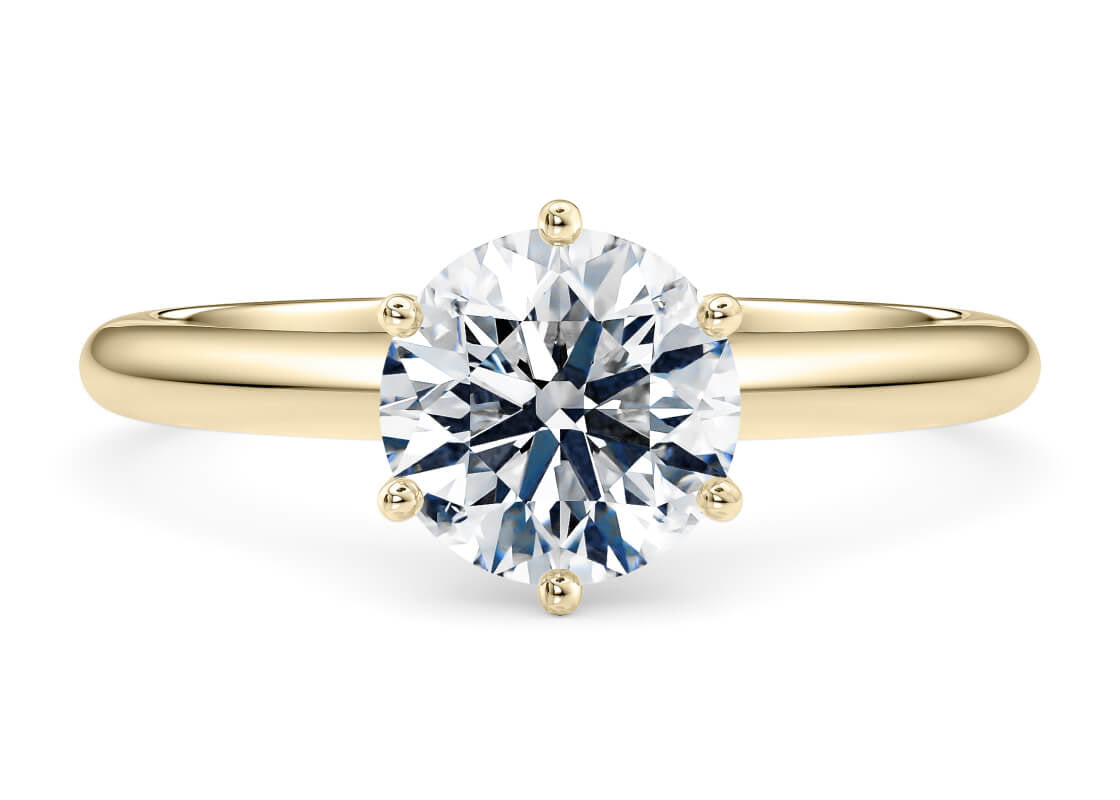Allure Solitaire Yellow Gold 18k Round Engagement Ring