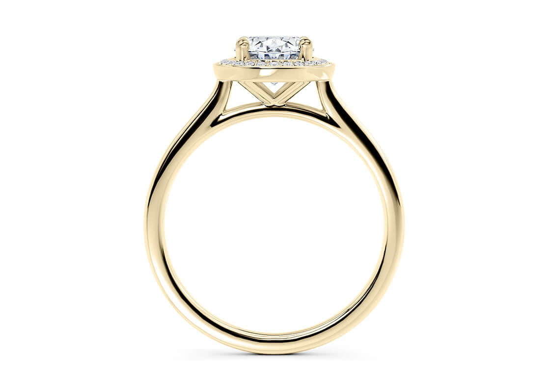 Minerva Halo Yellow Gold 18k Oval Engagement Ring