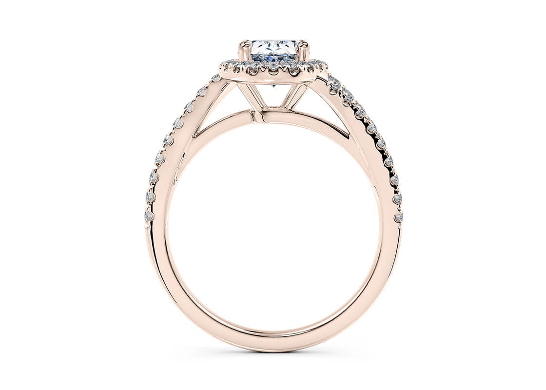 Kew Halo Rose Gold 18k Oval Engagement Ring