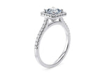 Aphrodite Halo Platinum Asscher Engagement Ring