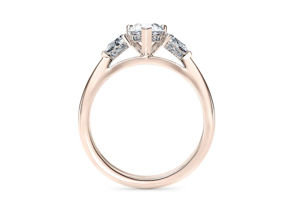 Florence Trilogy Rose Gold 18k Pear Engagement Ring