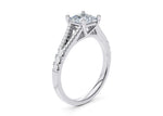 Oxford Diamond Band Platinum Princess Engagement Ring