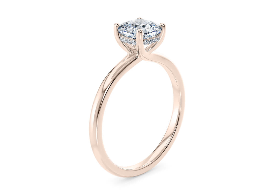 Paloma Solitaire Rose Gold 18k Cushion Engagement Ring