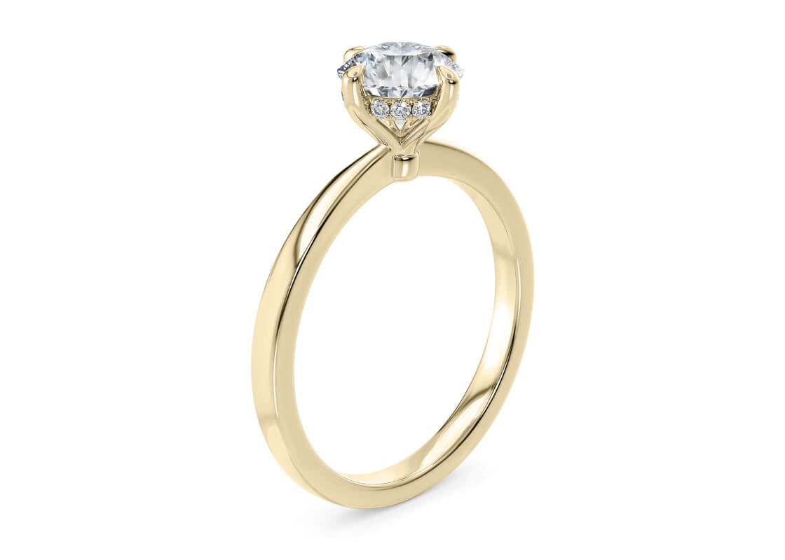 Starlight Compass Solitaire Yellow Gold 18k Round Engagement Ring