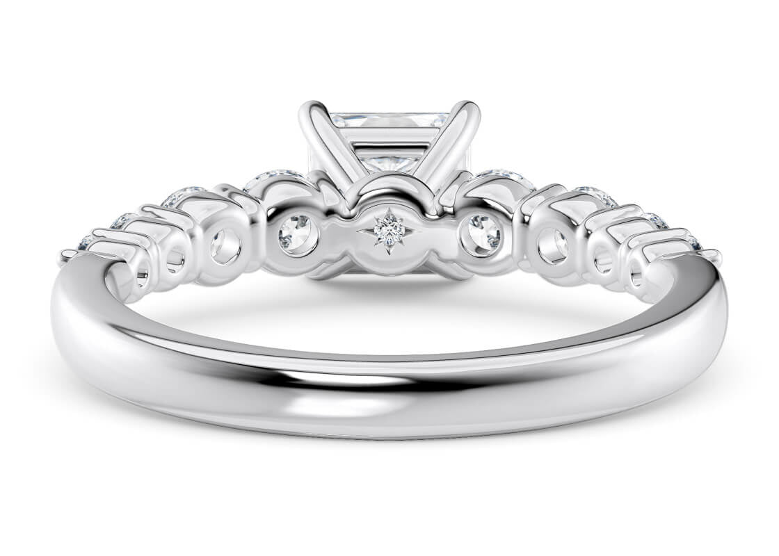 Lyra Diamond Band Platinum Princess Engagement Ring