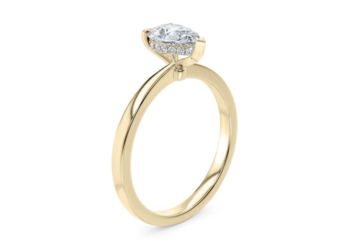 Starlight Solitaire Yellow Gold 18k Pear Engagement Ring