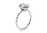 Isabella Halo Platinum Oval Engagement Ring
