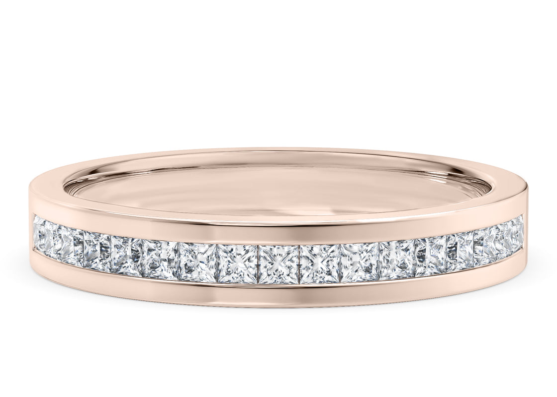 Allya Rose Gold 18k Half Set Eternity Ring