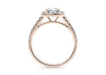 Medici Halo Rose Gold 18k Cushion Engagement Ring