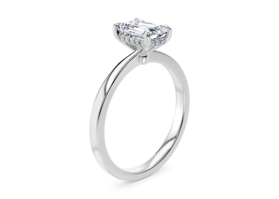 Starlight Solitaire Platinum Emerald Engagement Ring