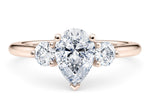 Valencia Trilogy Rose Gold 18k Pear Engagement Ring
