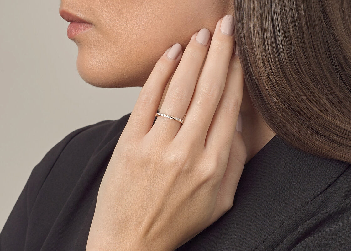 Valentine Rose Gold 18k Full Set Natural Eternity Ring