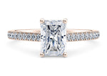 1477 Vintage Rose Gold 18k Radiant Engagement Ring