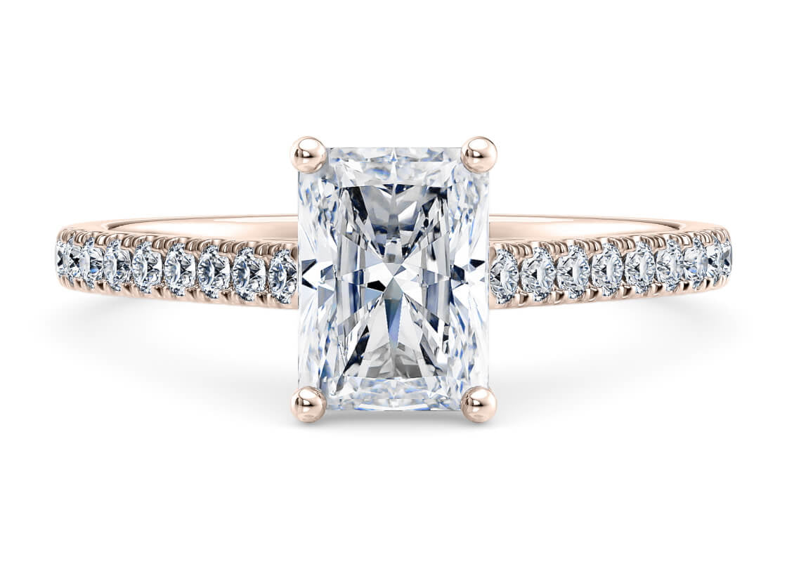 1477 Vintage Rose Gold 18k Radiant Engagement Ring