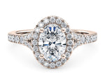 Battersea Halo Rose Gold 18k Oval Engagement Ring