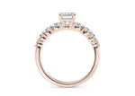 Lyra Diamond Band Rose Gold 18k Emerald Engagement Ring