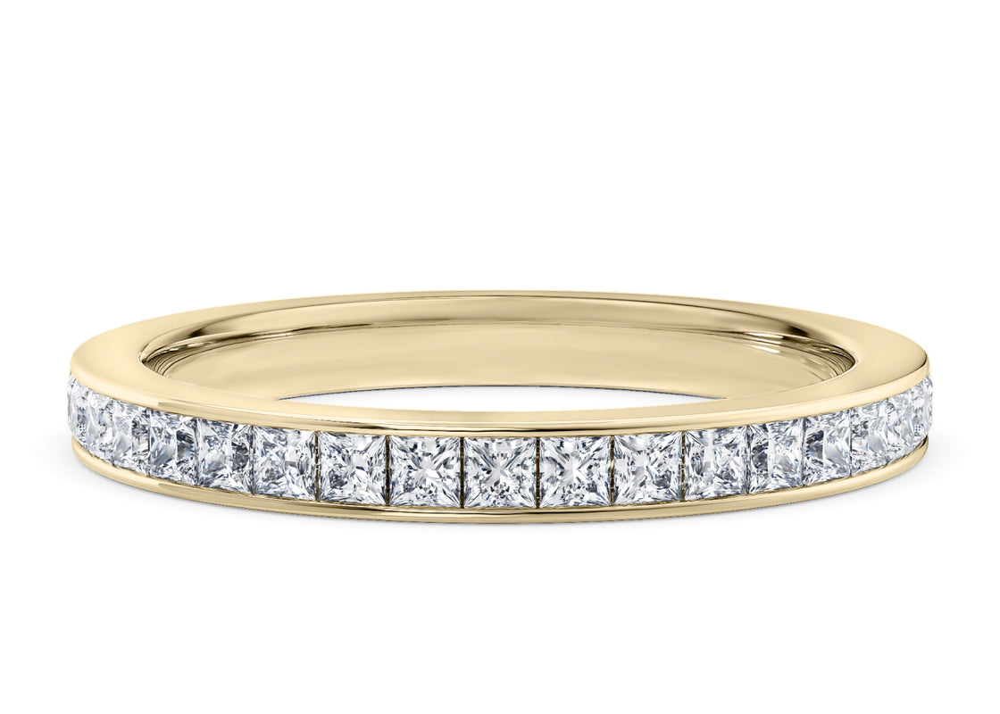 Aurora Yellow Gold 18k Half Set Eternity Ring