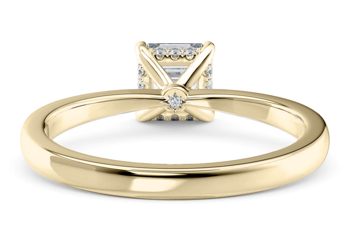 Starlight Solitaire Yellow Gold 18k Asscher Engagement Ring